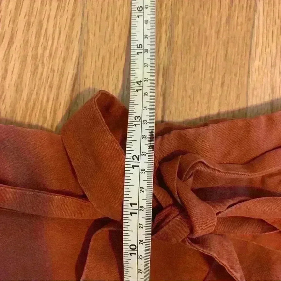 Eileen Fisher Cropped Burnt Orange Earthy Pull On Tie Waist Pants Size Medium - Picture 11 of 12